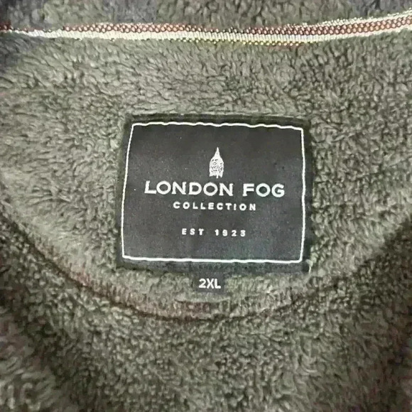 London Fog Collection Mens 2XL Burgandy Pullover Fleece Sherpa Lined 1/4 Zip Up - Picture 5 of 8